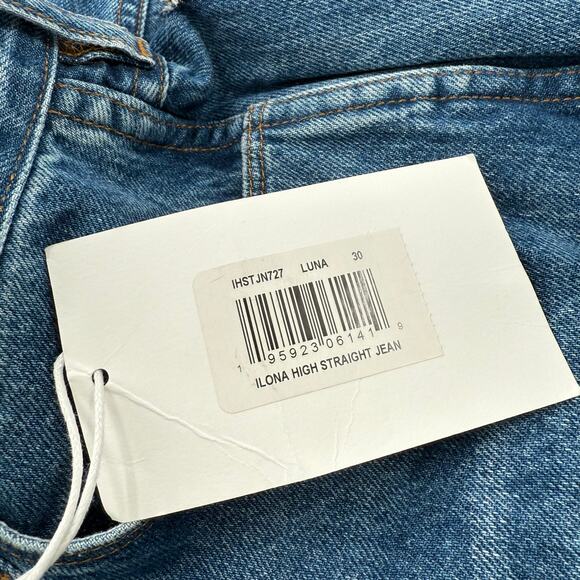 Frame Ilona Hamer High Rise Straight Jeans SZ 30 NWT Luna Wash *Flaws Cotton - Picture 8 of 16